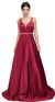 Main image of V-Neck Bejewel Waist Floor Length Puffy Prom Pageant Dress